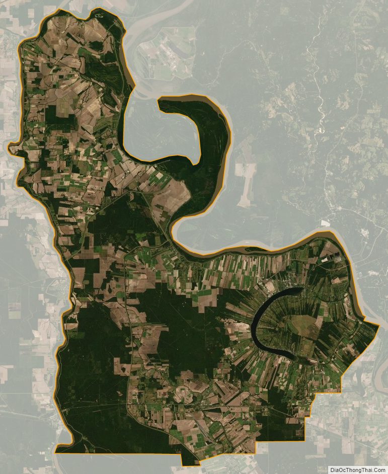 Satellite map of Pointe Coupee Parish, Louisiana