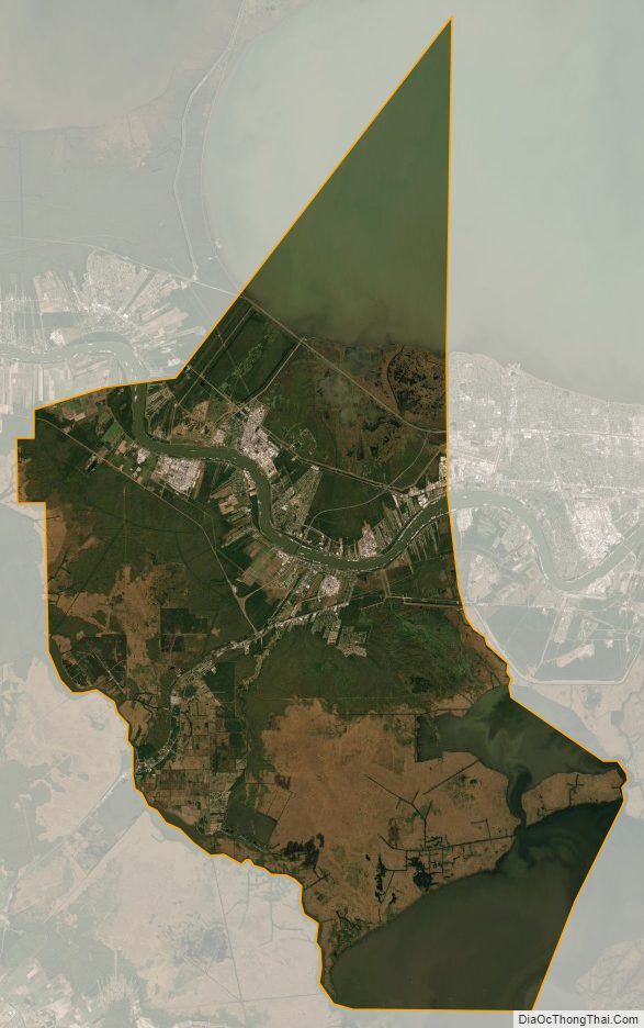 Satellite Map of St. Charles Parish, Louisiana