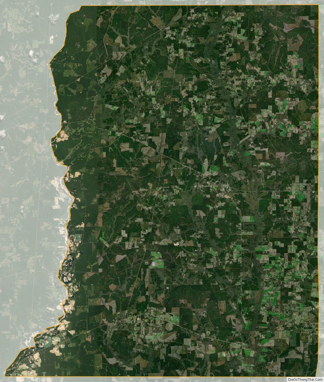 Satellite map of Saint Helena Parish, Louisiana