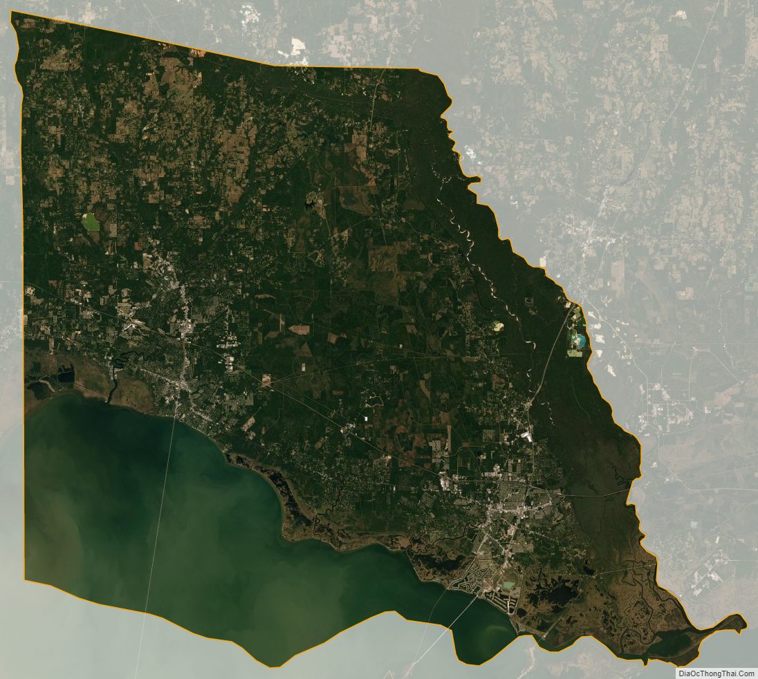 Satellite map of Saint Tammany Parish, Louisiana