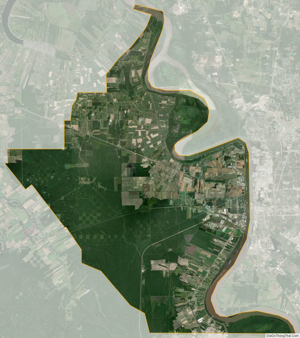 Satellite map of West Baton Rouge Parish, Louisiana