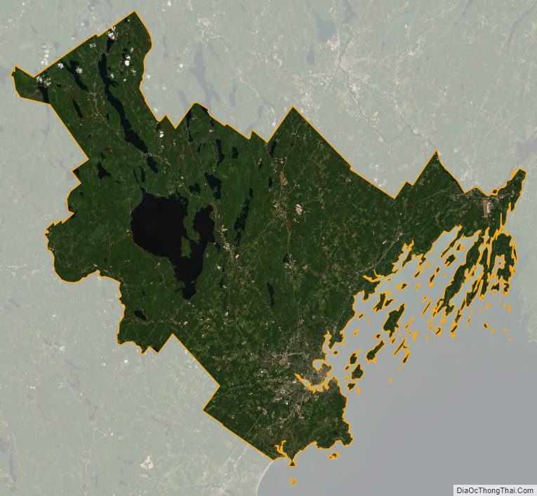 Satellite map of Cumberland County, Maine