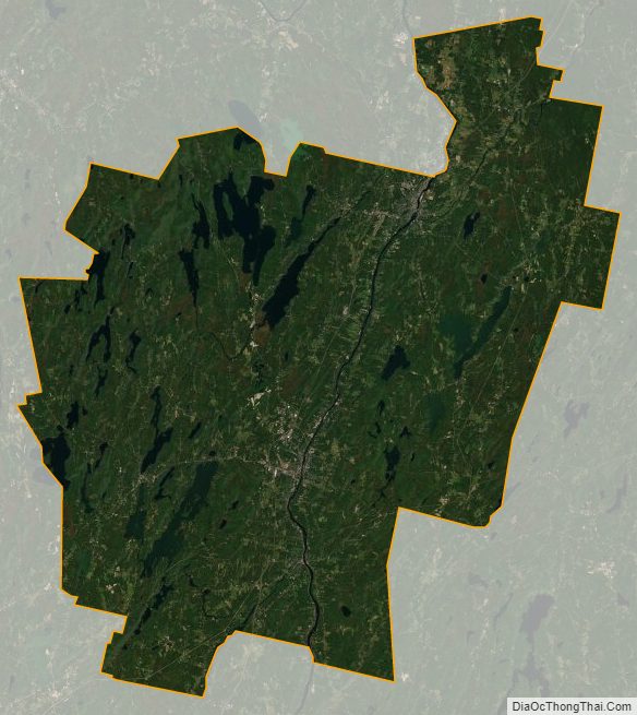Satellite map of Kennebec County, Maine