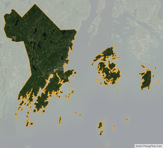 Satellite map of Knox County, Maine