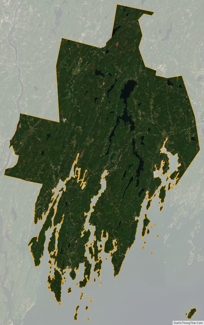 Satellite map of Lincoln County, Maine