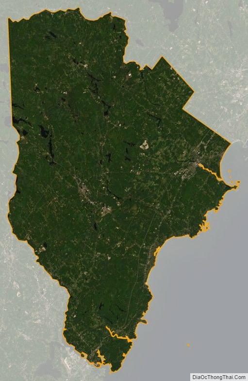 Satellite map of York County, Maine