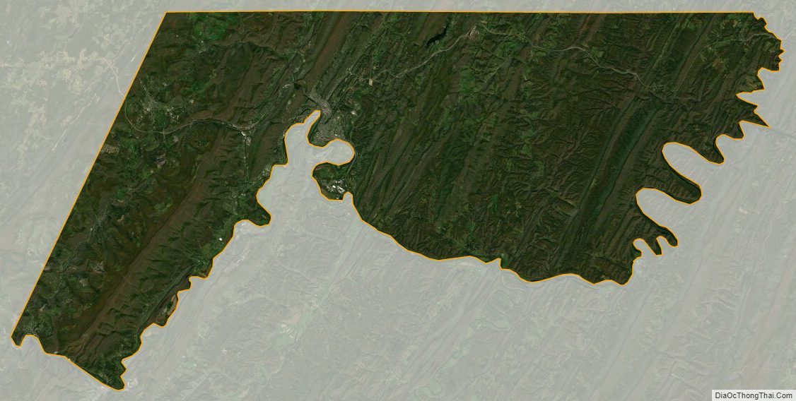 Satellite map of Allegany County, Maryland