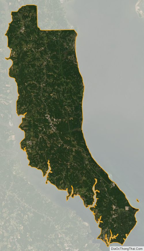 Satellite map of Calvert County, Maryland
