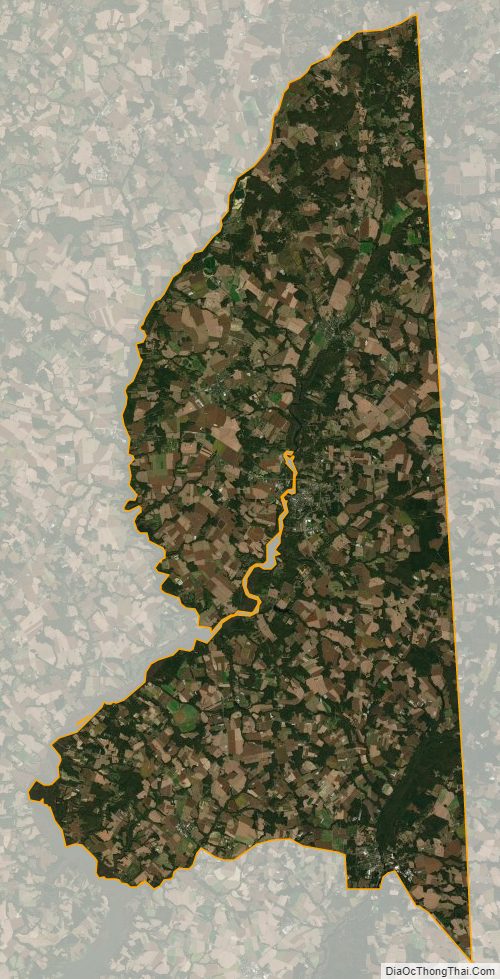 Satellite map of Caroline County, Maryland