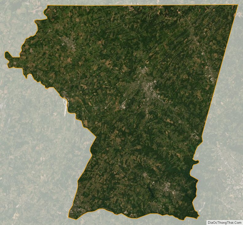 Satellite map of Carroll County, Maryland