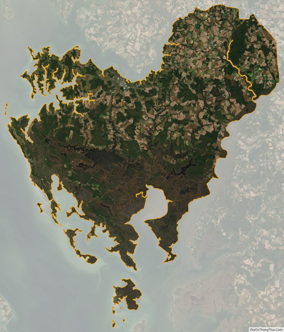 Satellite map of Dorchester County, Maryland