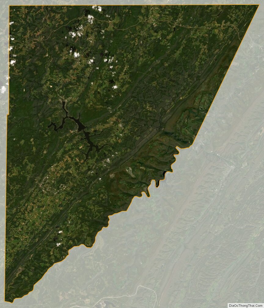 Satellite map of Garrett County, Maryland