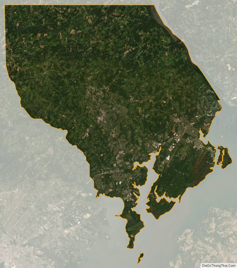 Satellite map of Harford County, Maryland