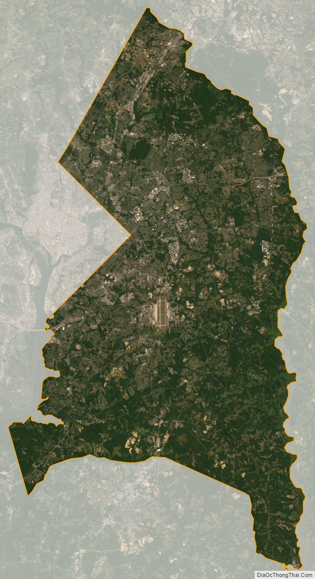 Satellite Map of Prince George's County, Maryland
