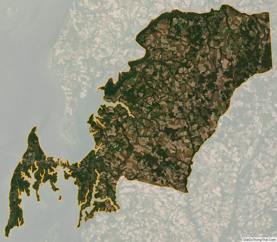 Satellite Map of Queen Anne's County, Maryland