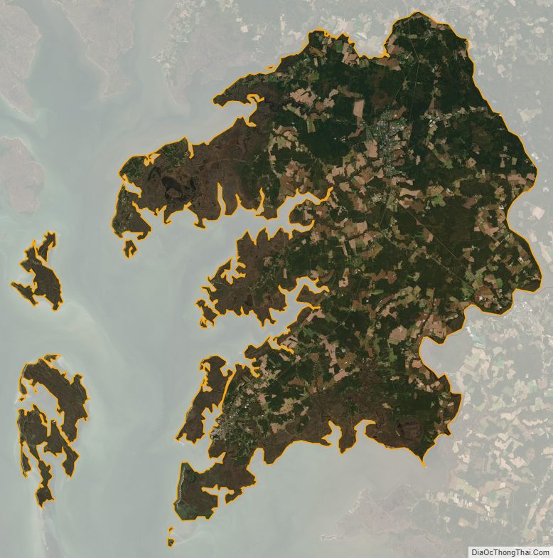Satellite map of Somerset County, Maryland