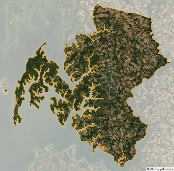 Satellite Map of Talbot County, Maryland