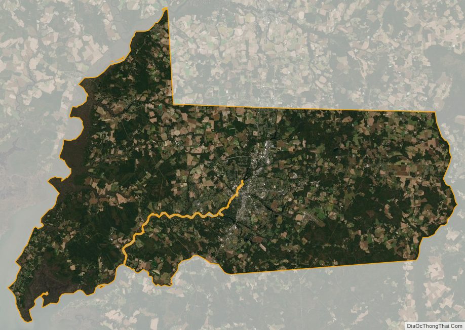 Satellite map of Wicomico County, Maryland