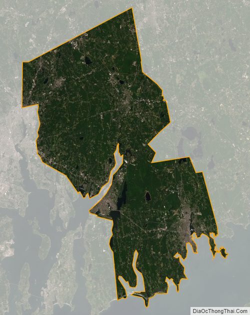 Satellite map of Bristol County, Massachusetts