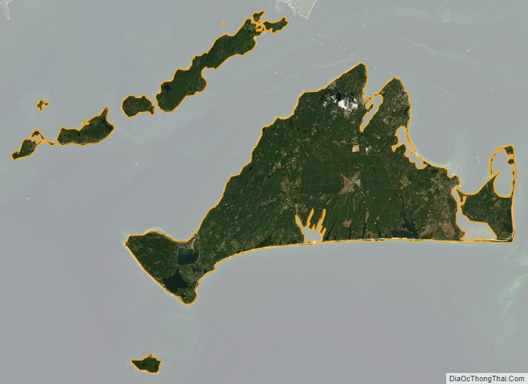 Satellite map of Dukes County, Massachusetts