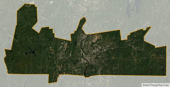 Satellite map of Hampden County, Massachusetts