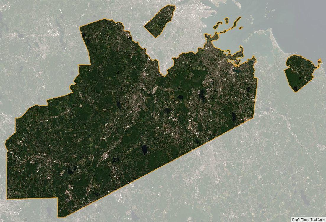Satellite map of Norfolk County, Massachusetts