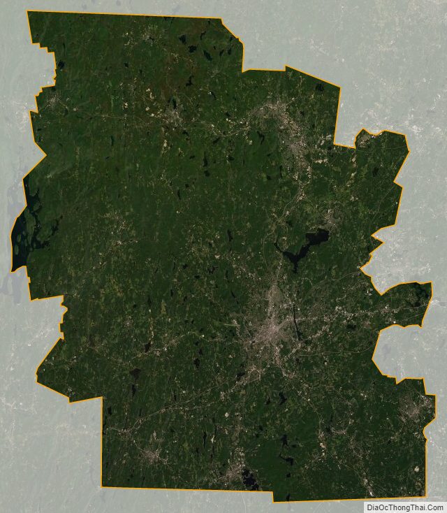Satellite map of Worcester County, Massachusetts