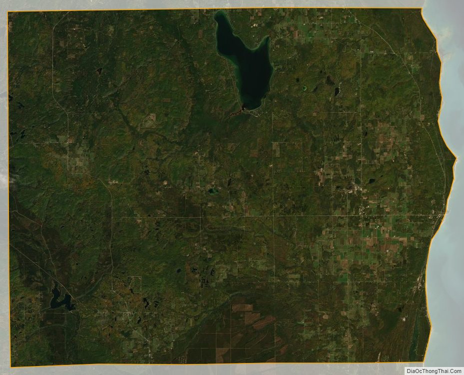 Satellite map of Alcona County, Michigan