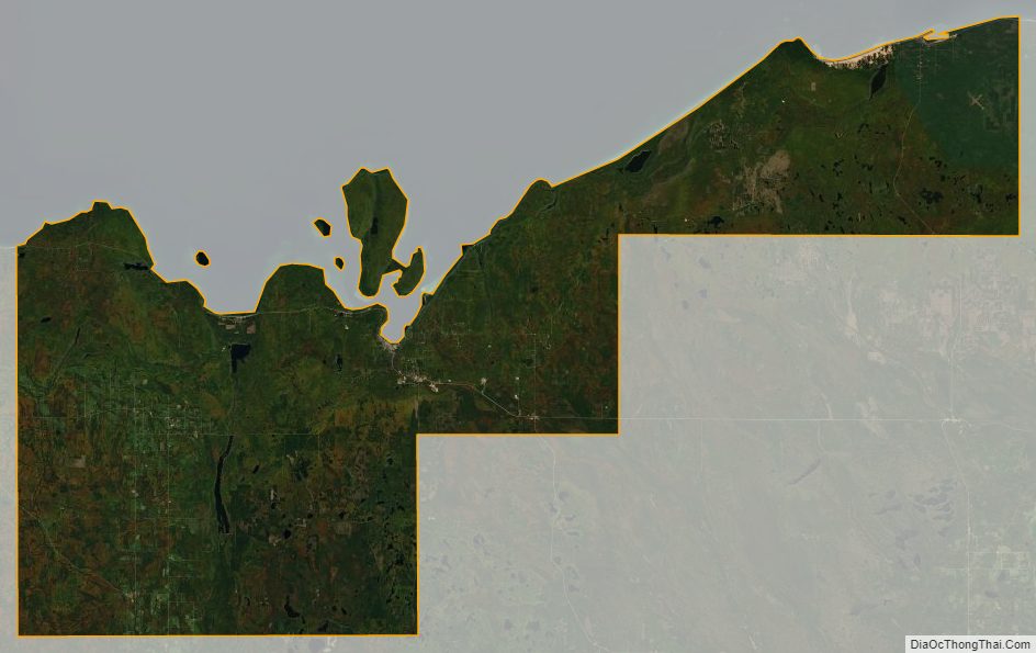 Satellite map of Alger County, Michigan