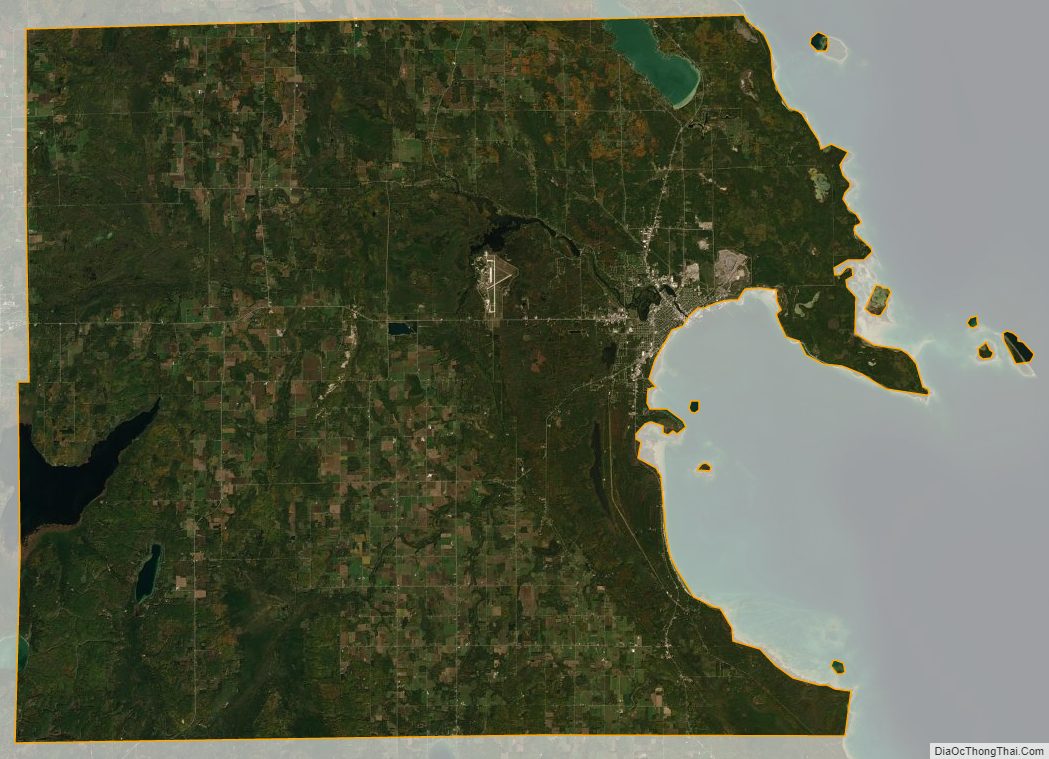 Satellite map of Alpena County, Michigan