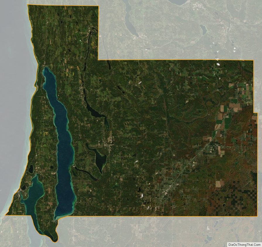 Satellite map of Antrim County, Michigan