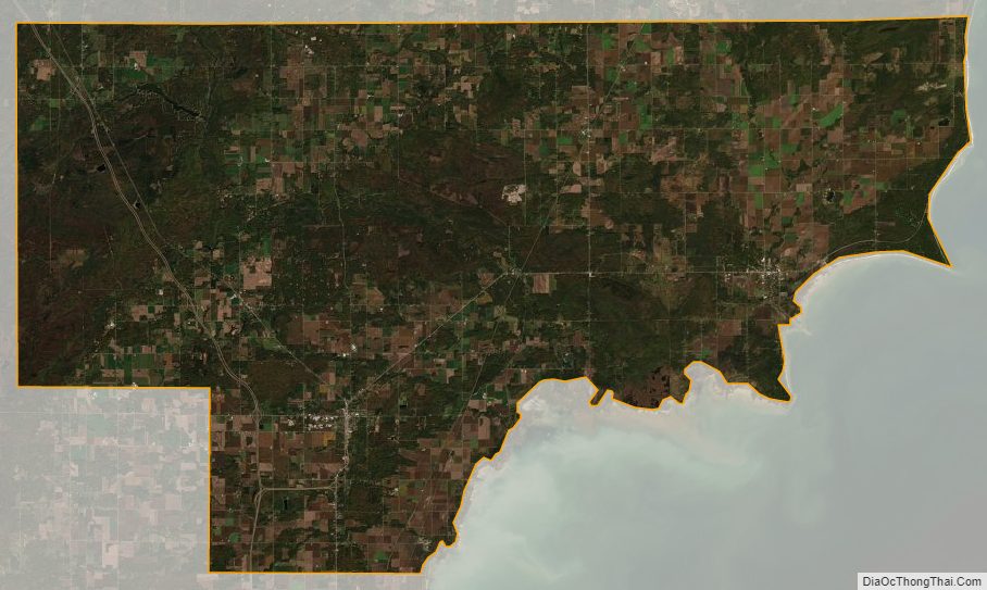 Satellite map of Arenac County, Michigan