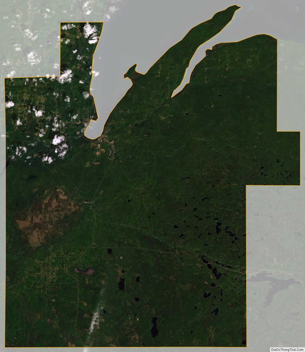 Satellite map of Baraga County, Michigan