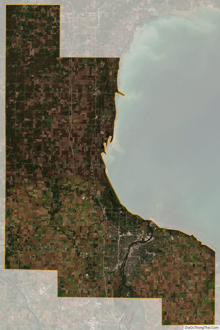 Satellite map of Bay County, Michigan