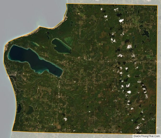 Satellite map of Benzie County, Michigan
