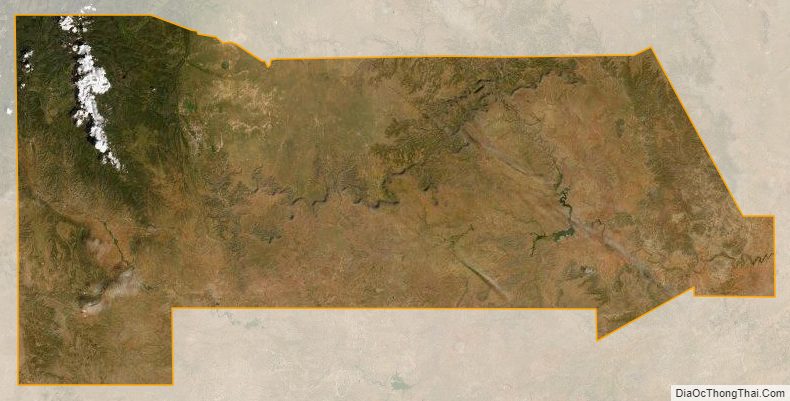 Satellite map of San Miguel County, New Mexico