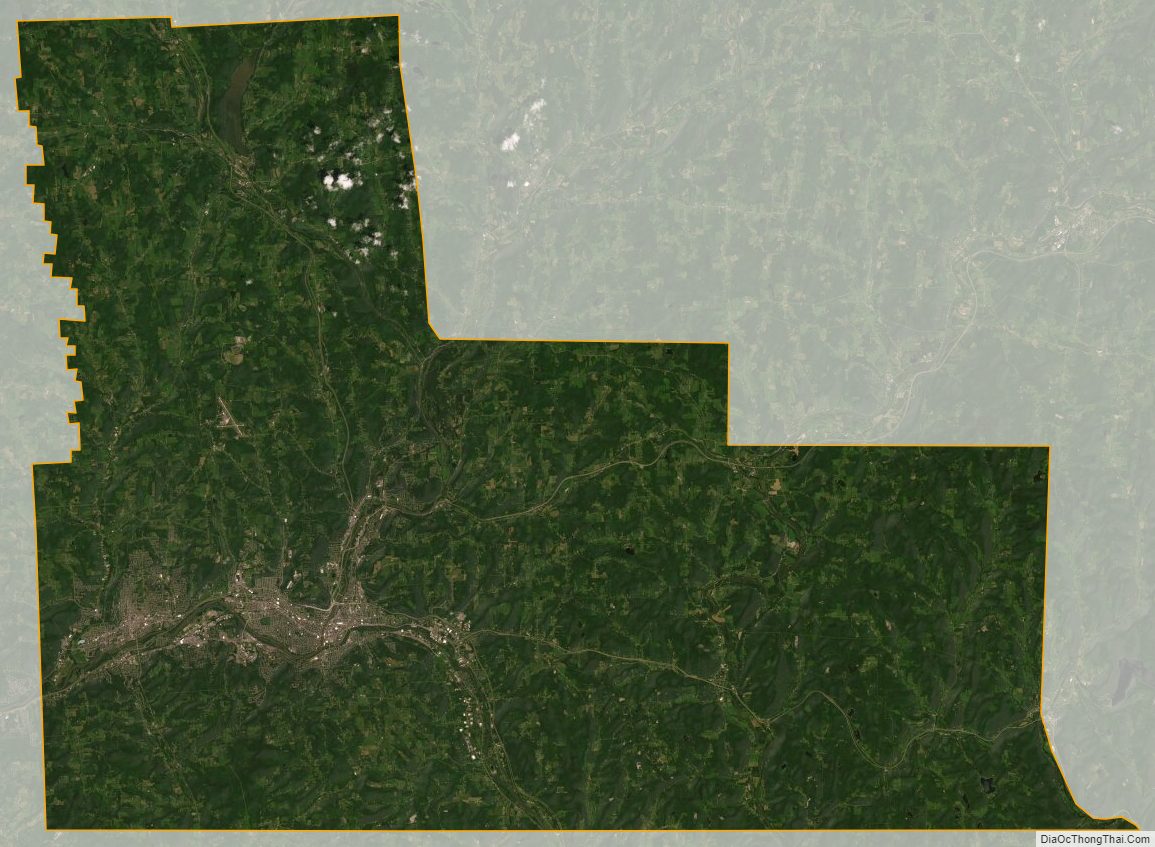 Satellite Map of Broome County, New York