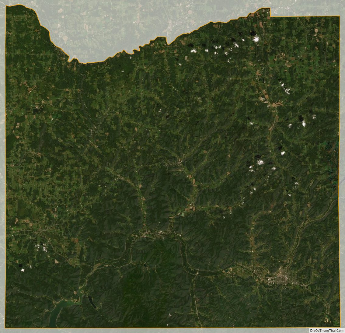 Satellite map of Cattaraugus County, New York