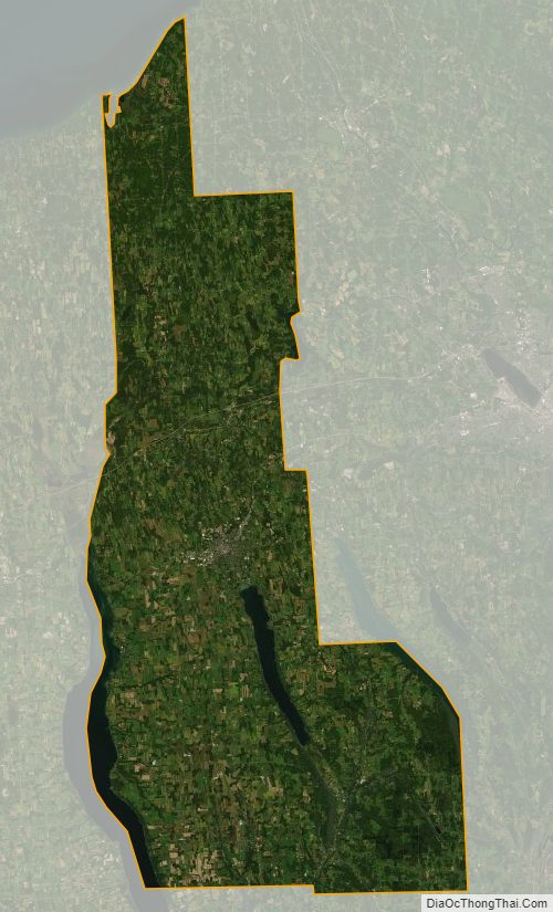 Satellite map of Cayuga County, New York