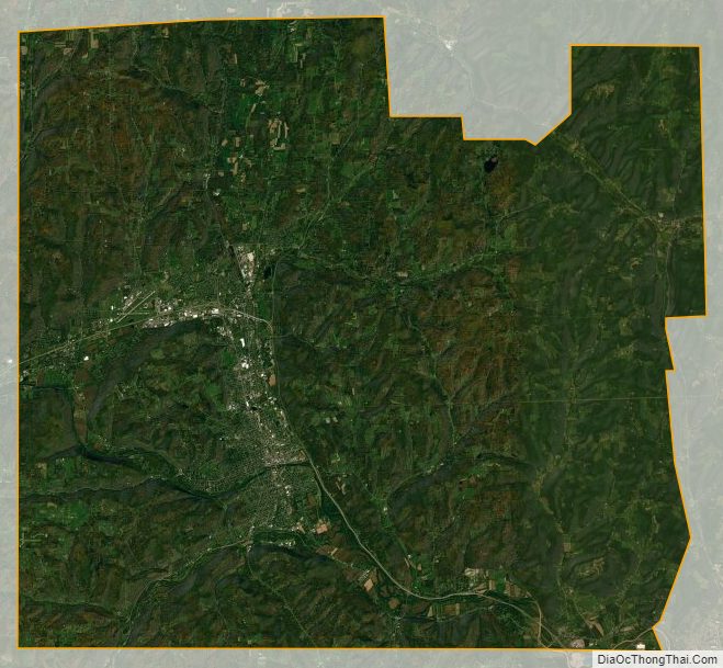 Satellite map of Chemung County, New York