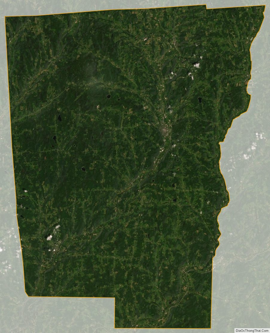 Satellite map of Chenango County, New York