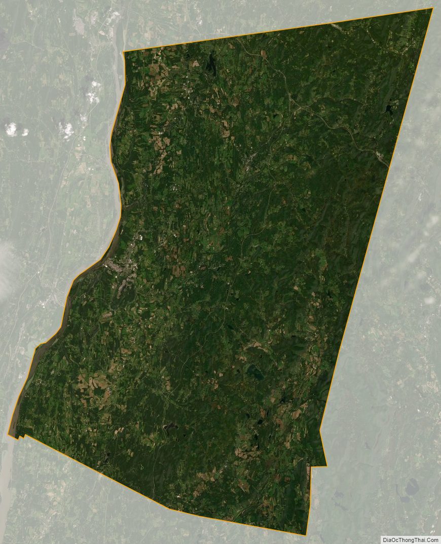 Satellite map of Columbia County, New York