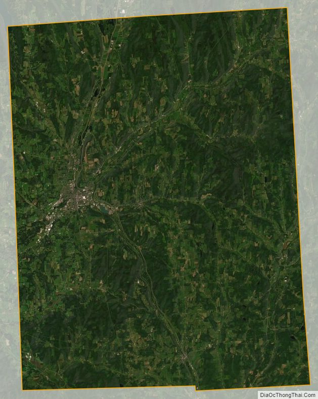 Satellite Map of Cortland County, New York