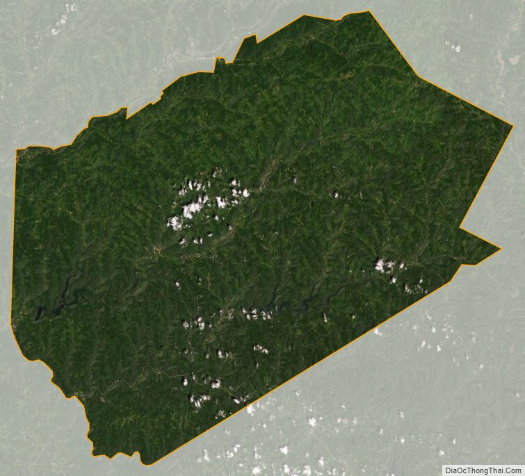 Satellite map of Delaware County, New York
