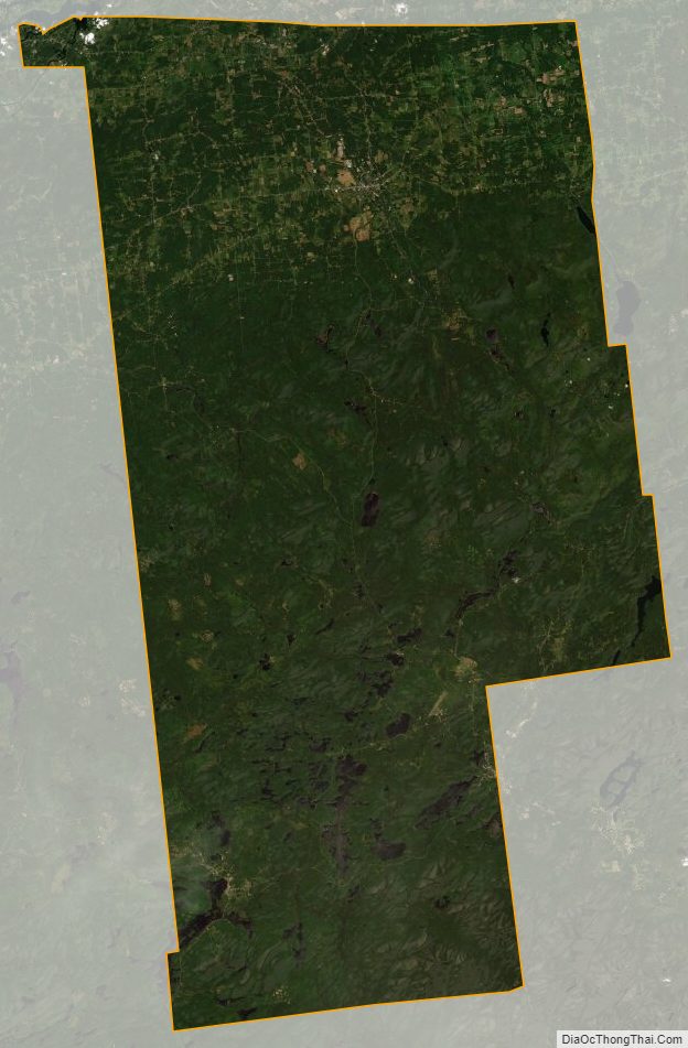 Satellite map of Franklin County, New York