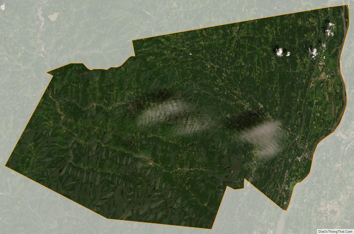 Satellite map of Greene County, New York