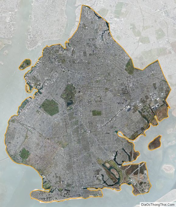 Satellite map of Kings County, New York