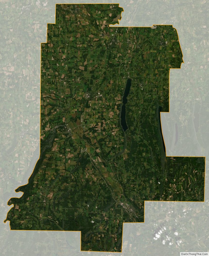 Satellite map of Livingston County, New York