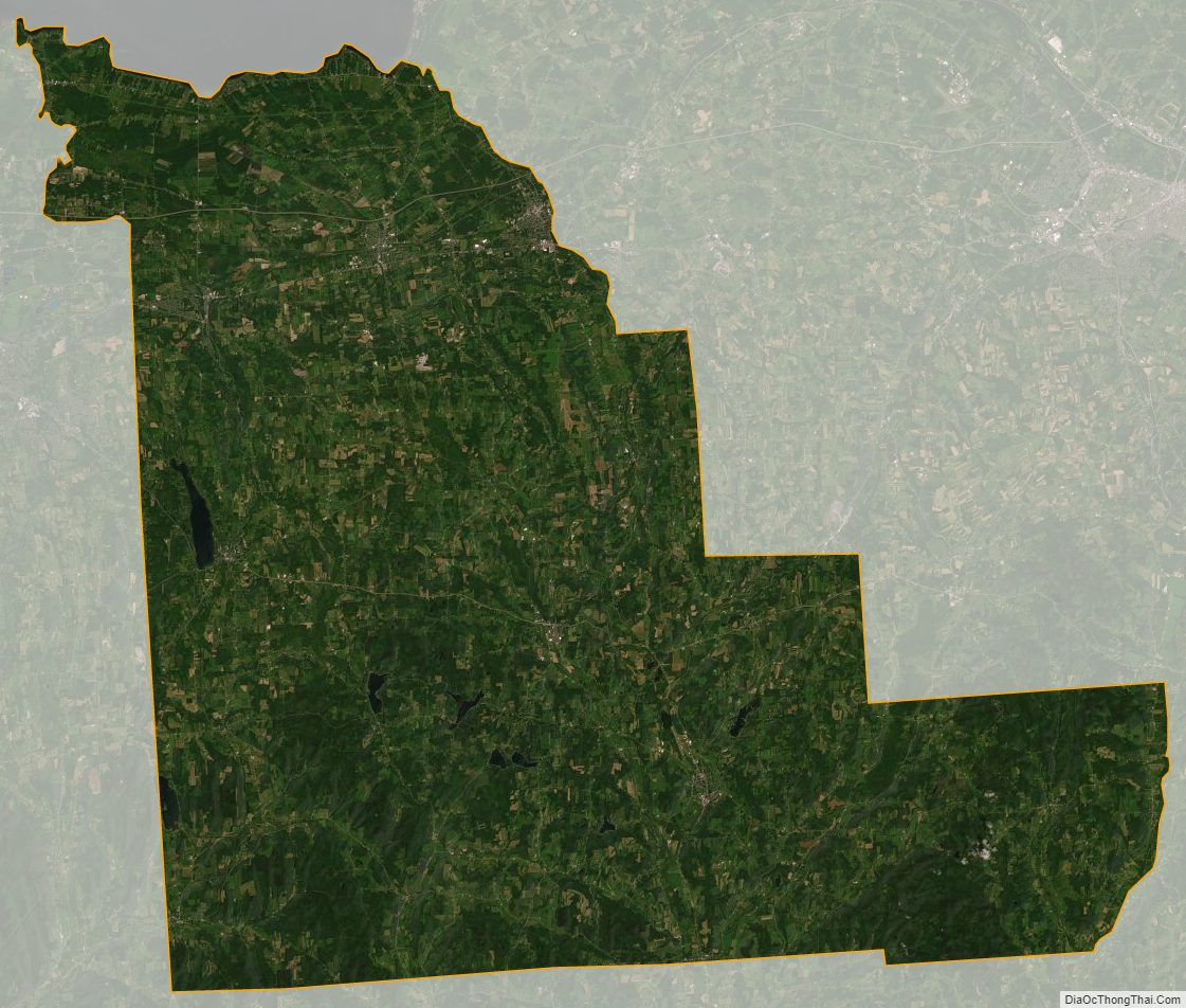 Satellite map of Madison County, New York