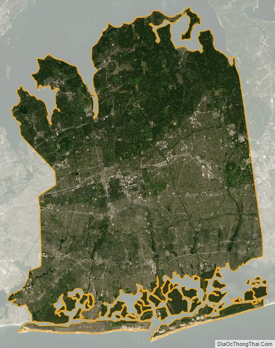 Satellite map of Nassau County, New York